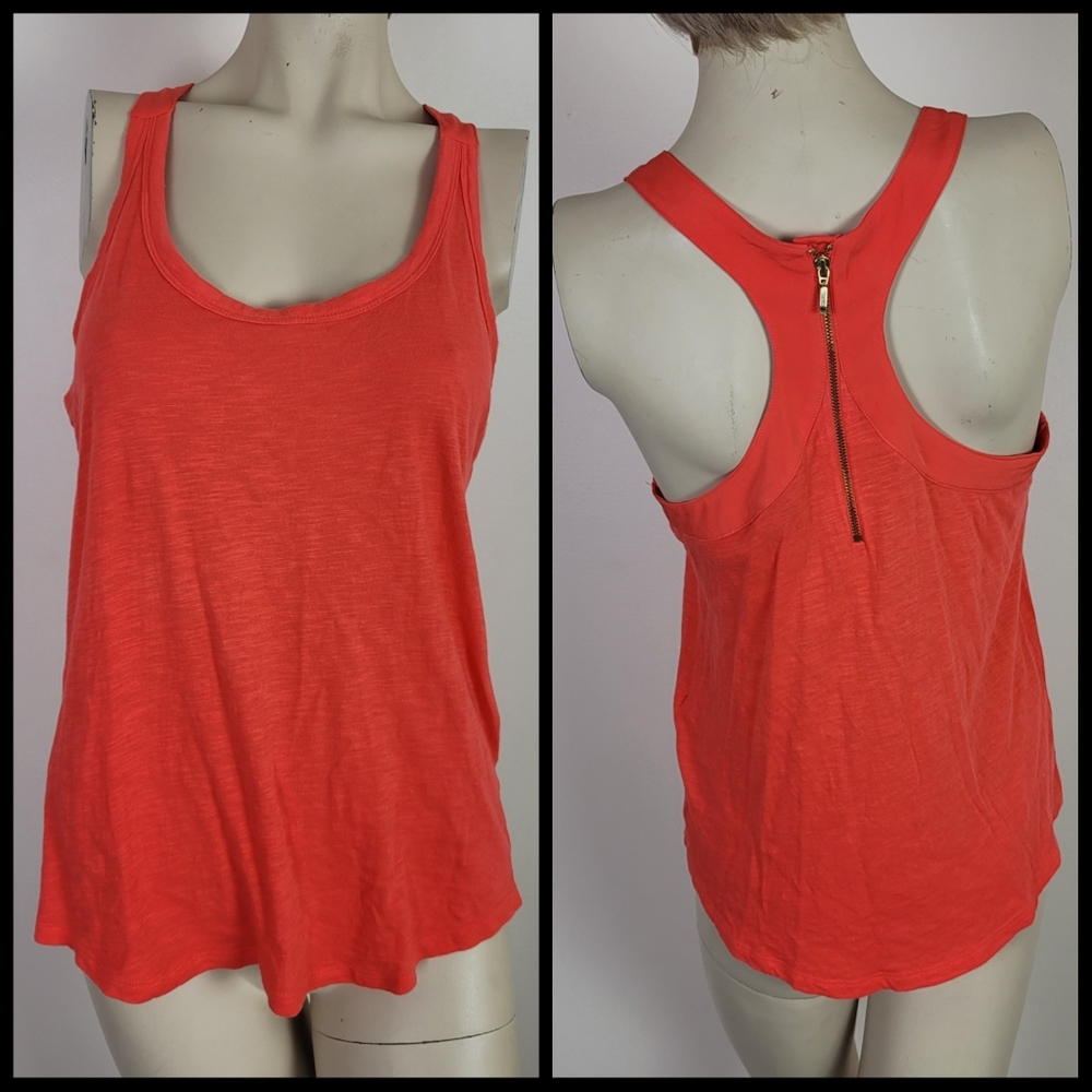 Banana republic factory red/orange zipper back top